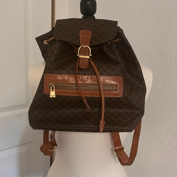 Vintage Celine brown leather backpack - Picture 1 of 8